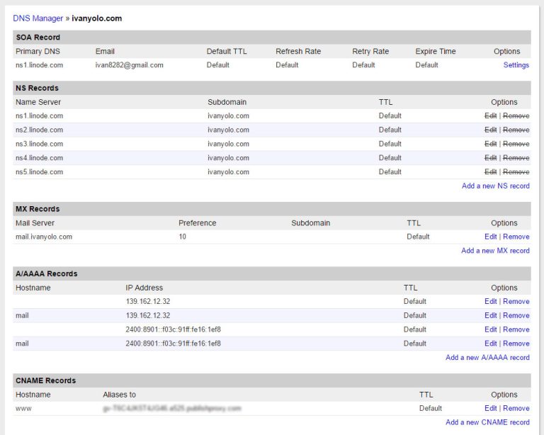 Setup Linode DNS