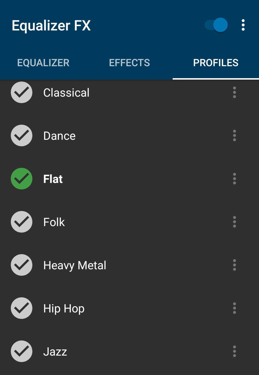 Equalizer FX Flat Setting