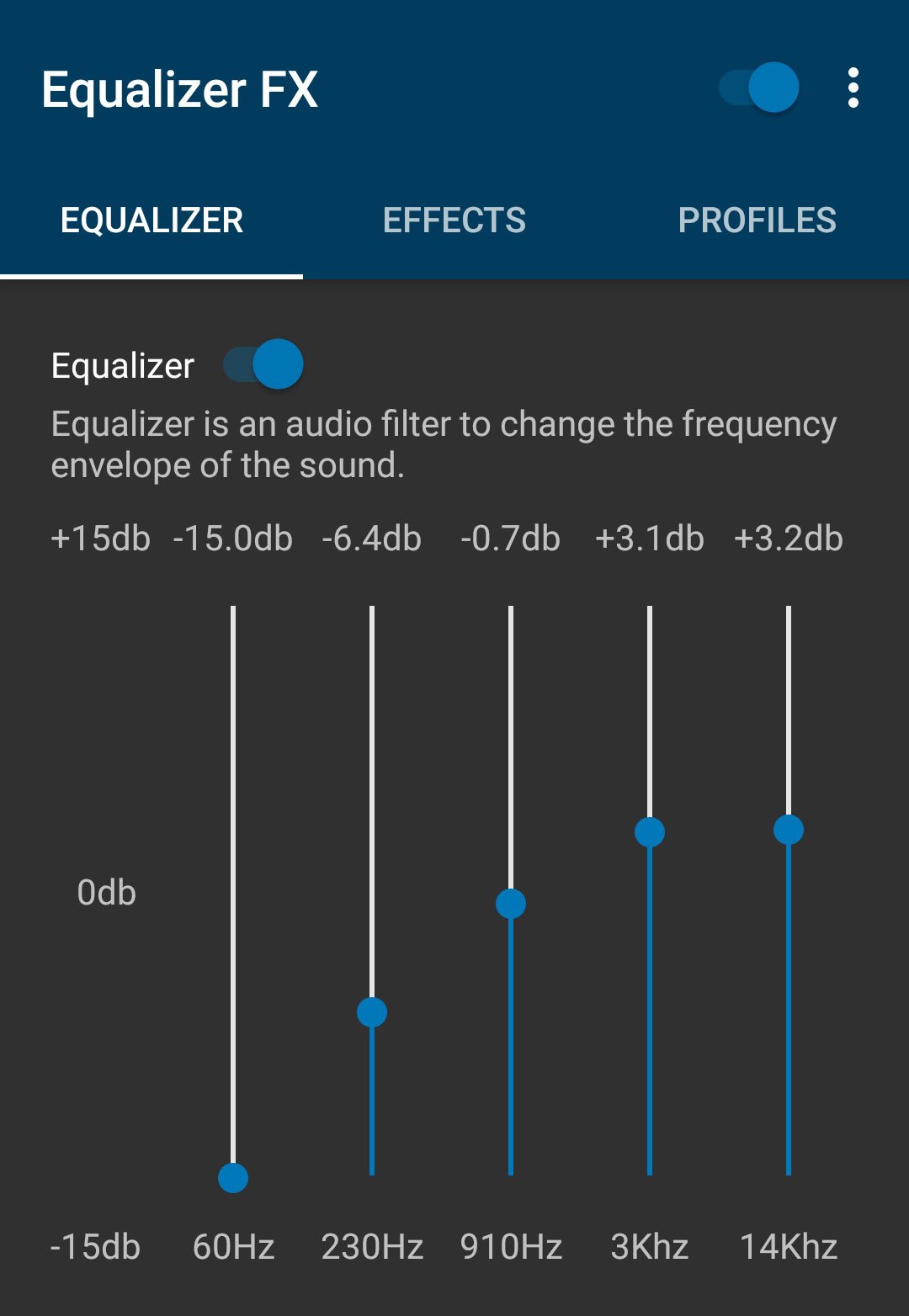 flat setting equalizer