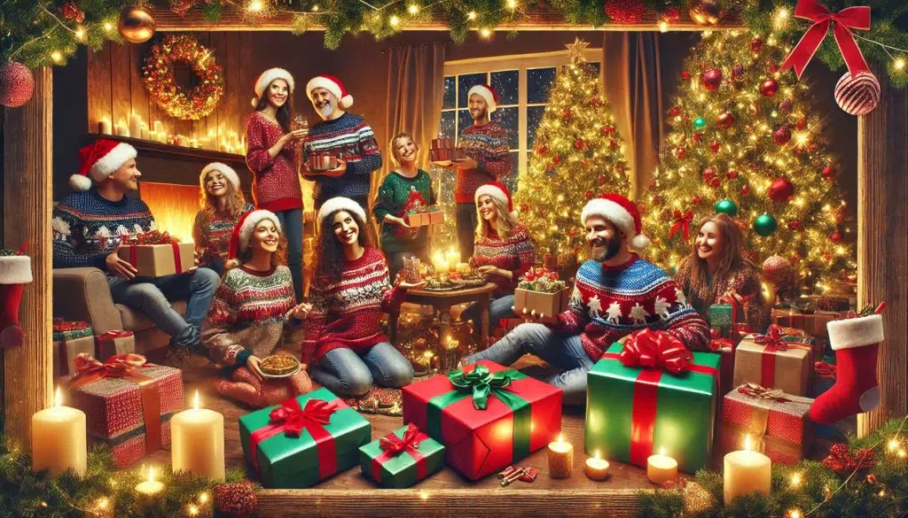 Ultimate Holiday Gift Guide - A lively Christmas Scene Group of People Celebrating Together